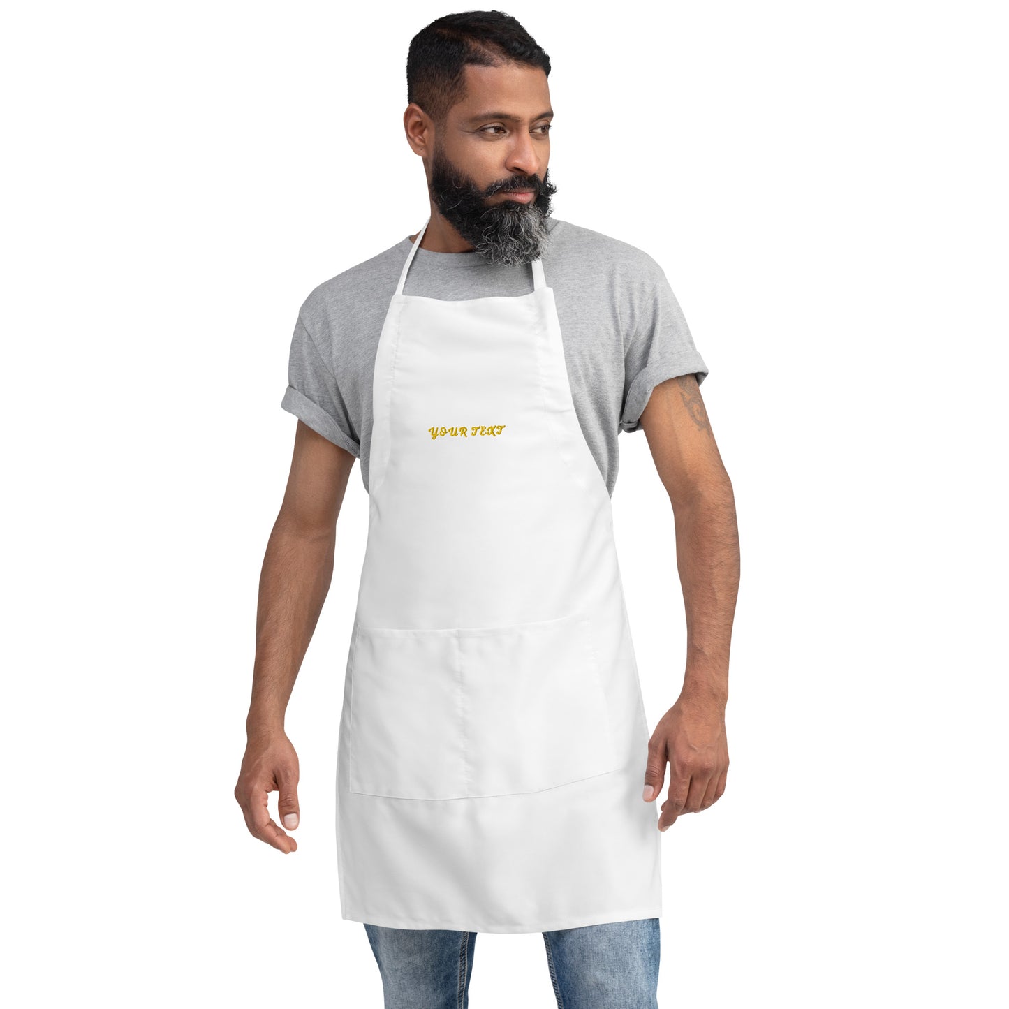 Embroidered Apron, Custom Embroidered Apron, Personalize Embroidered Apron for Men Women, Custom Embroidery Text Apron, Gift for Her