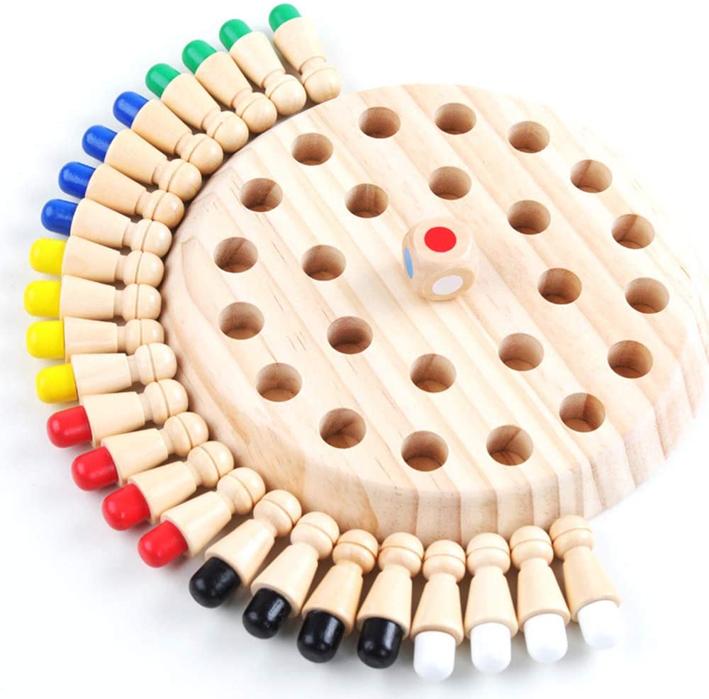 Children Wooden Memory Matchstick Chess Game