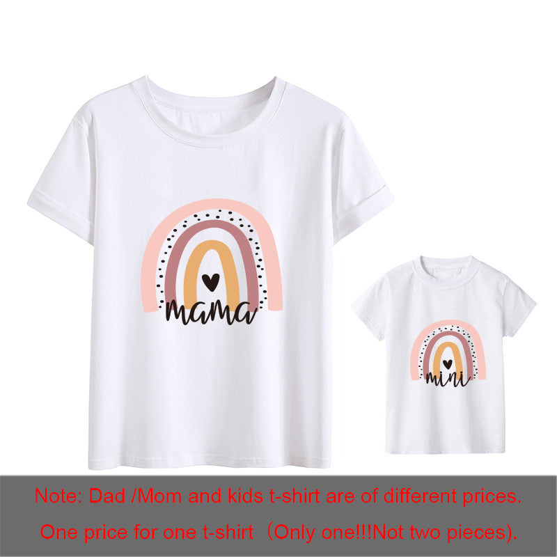 1pc Fashion  Mama and Mini Rainbow print T-shirt