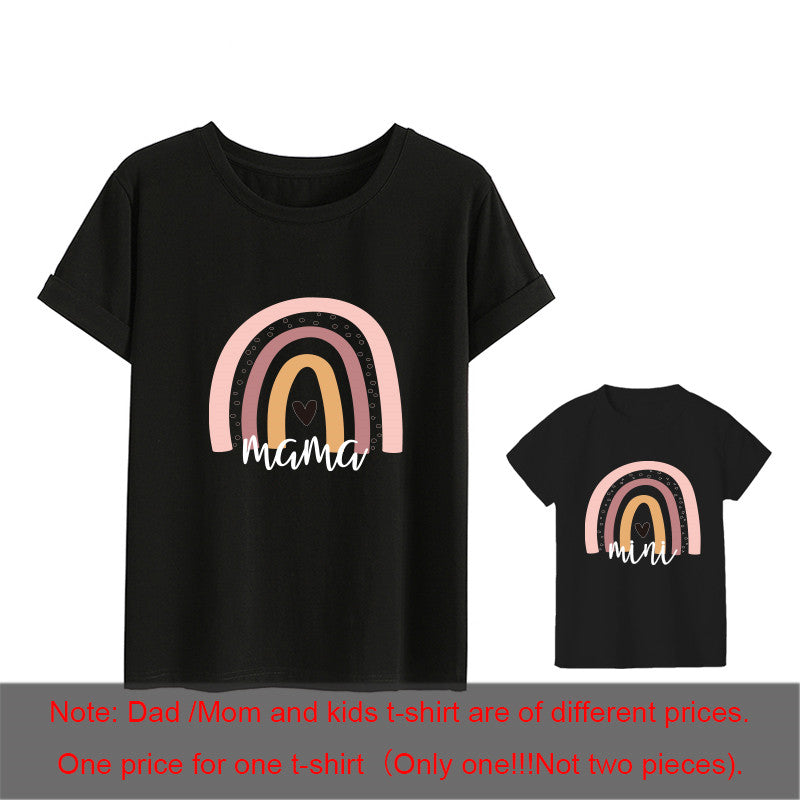 1pc Fashion  Mama and Mini Rainbow print T-shirt