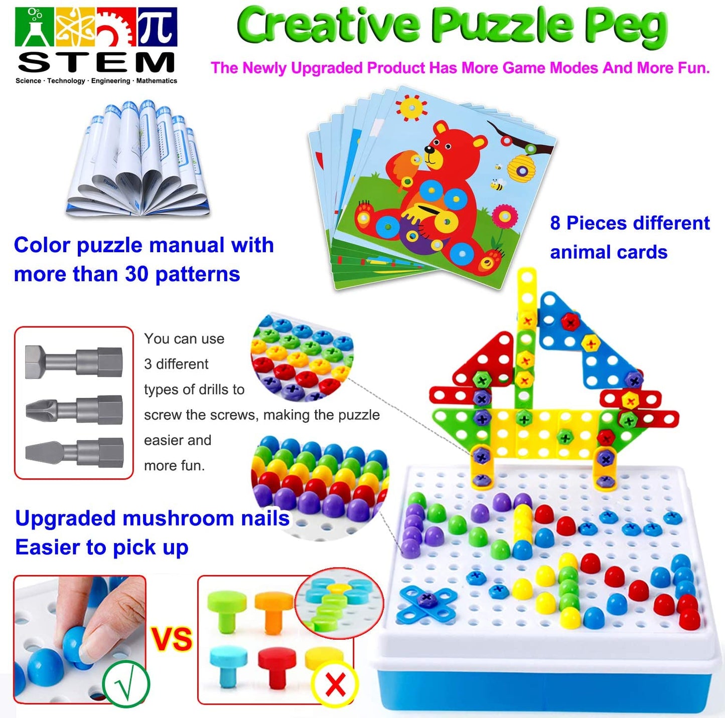223 Pieces Creative Mosaic Drill Set for Kids