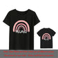1pc Fashion  Mama and Mini Rainbow print T-shirt